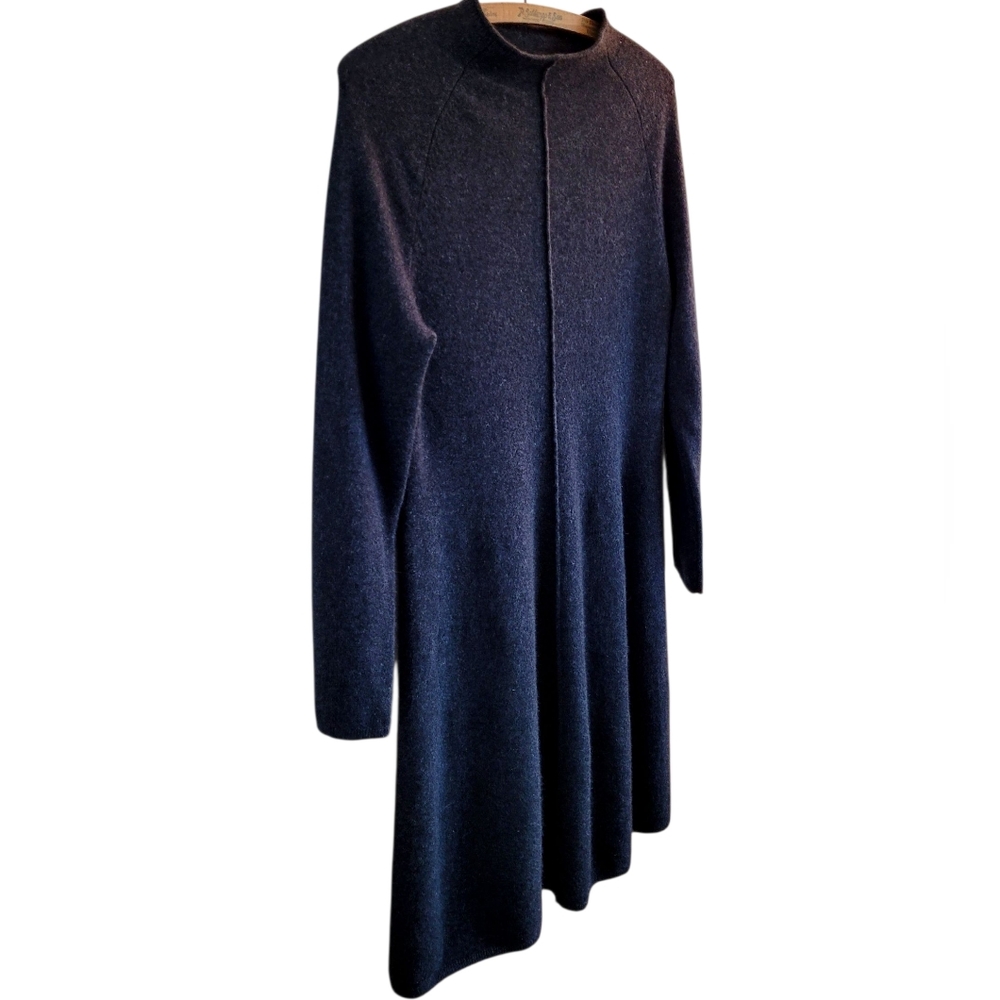 SUNDANCE Pure CASHMERE Mock Neck Heathered Charcoal Sweater Dress Small - Picture 3 of 7